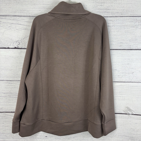 Chico's Synergy Scuba Sweatshirt Pullover athleisure Brown Taupe Size 4 XXL - Picture 4 of 8